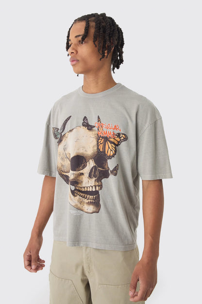 Camiseta Oversize Butterfly skull