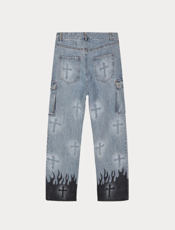 Jean Cargo Baggy flame