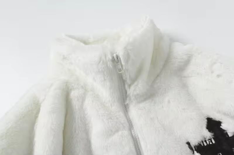 Campera Oversize Felpa Cruz white