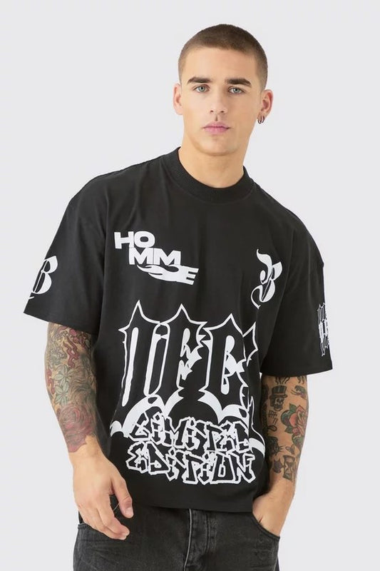 Camiseta Boxy Graffiti Moto