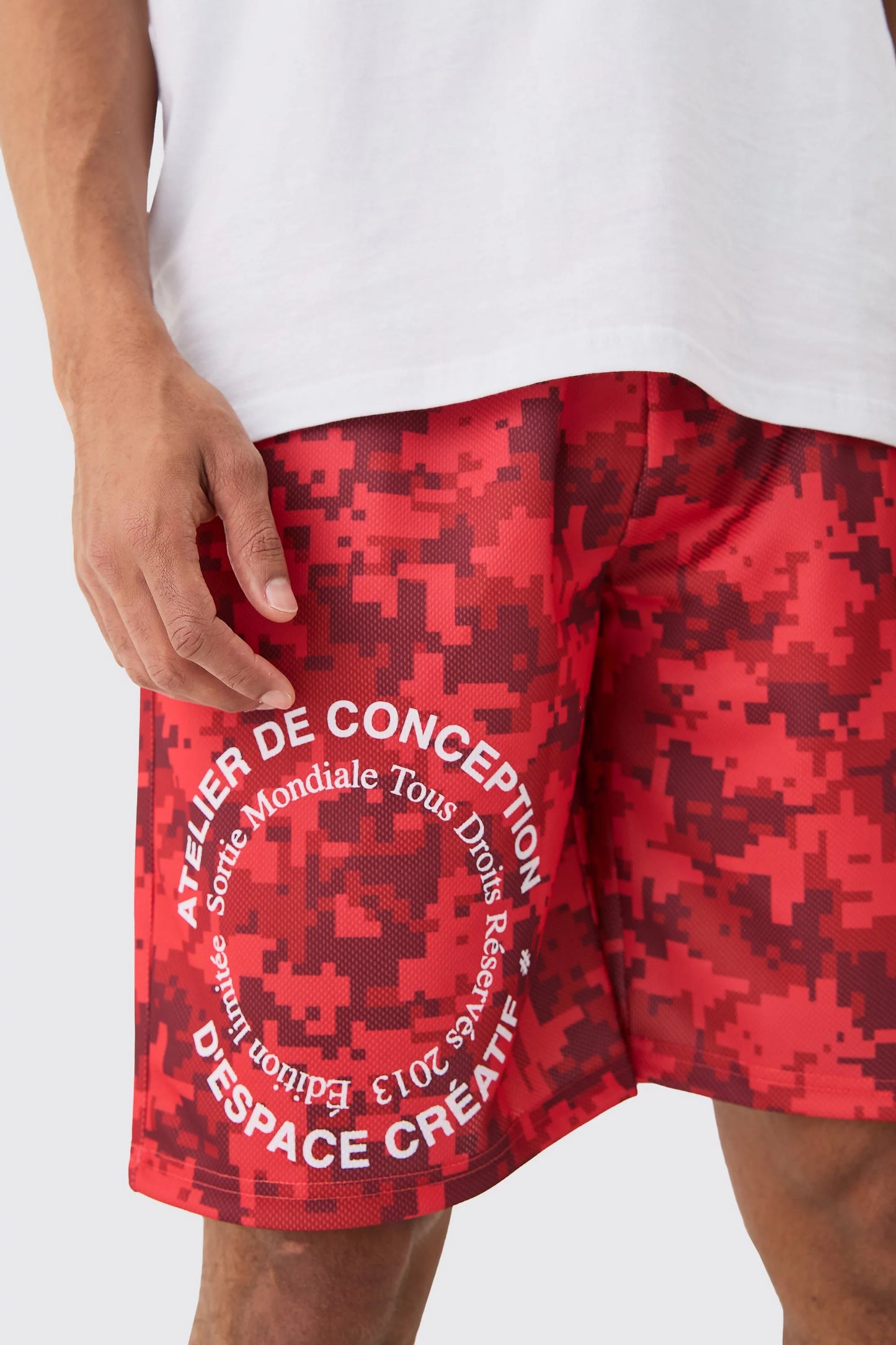 Conjunto de Camiseta Oversize y Short red camo