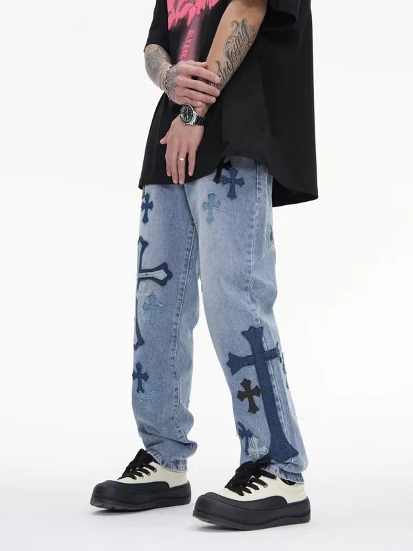 Pantalón Jean estampado Denim cross