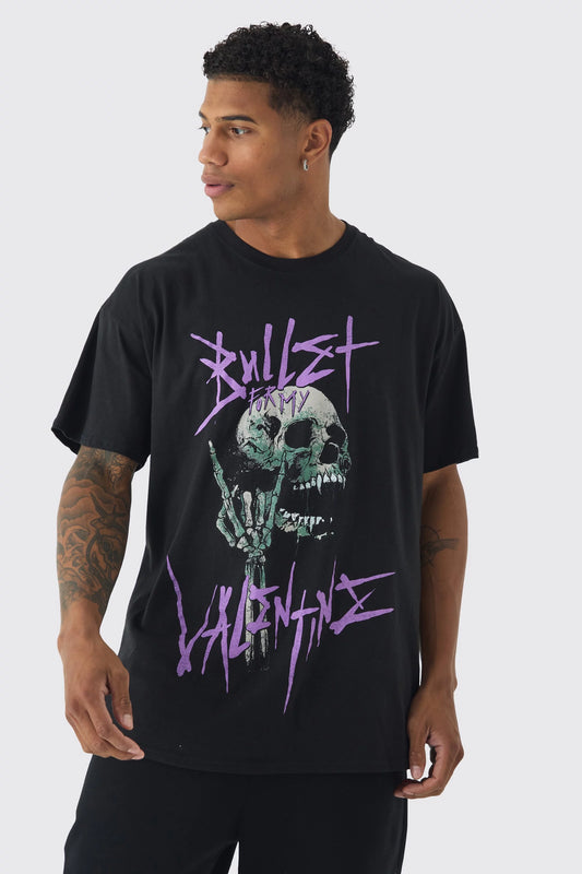 Camiseta Oversize Bullet skull