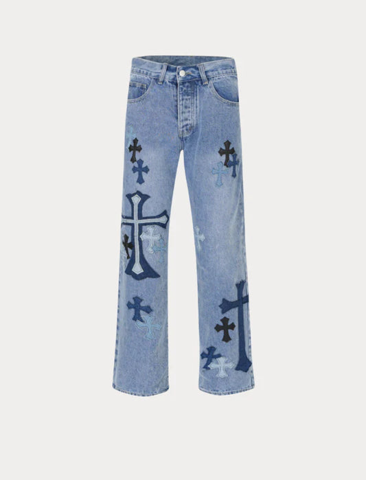 Pantalón Jean estampado Denim cross