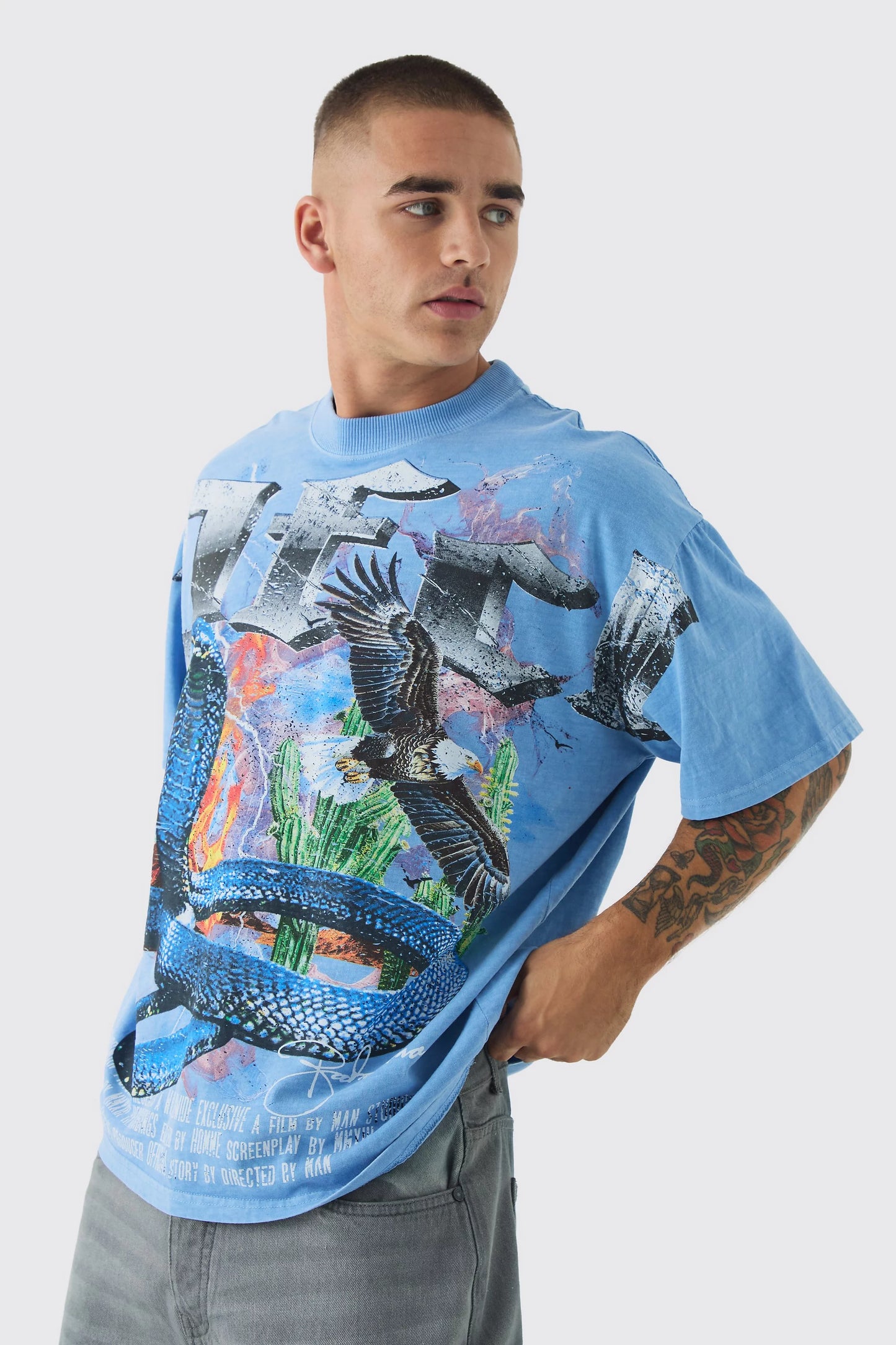 Camiseta Oversize ofcl sky eagle