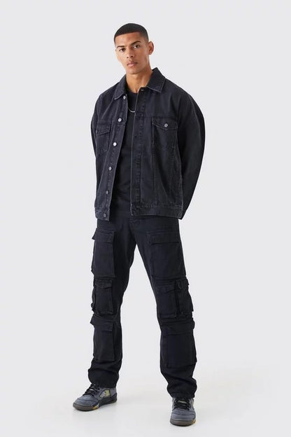 Pantalon Jean Baggy Cargo black