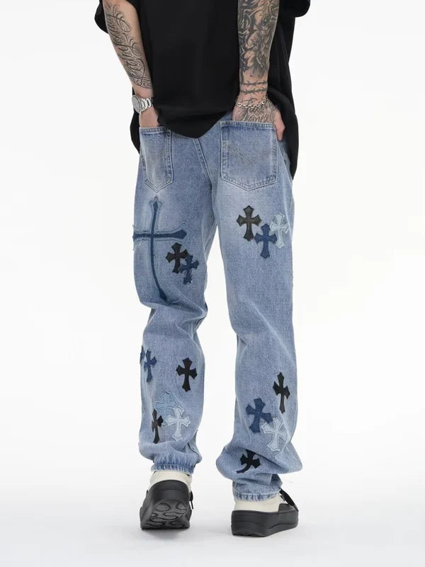 Pantalón Jean estampado Denim cross