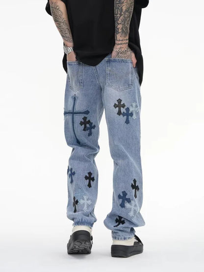 Pantalón Jean estampado Denim cross