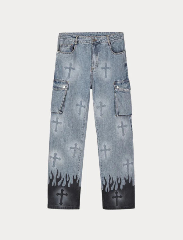 Jean Cargo Baggy flame