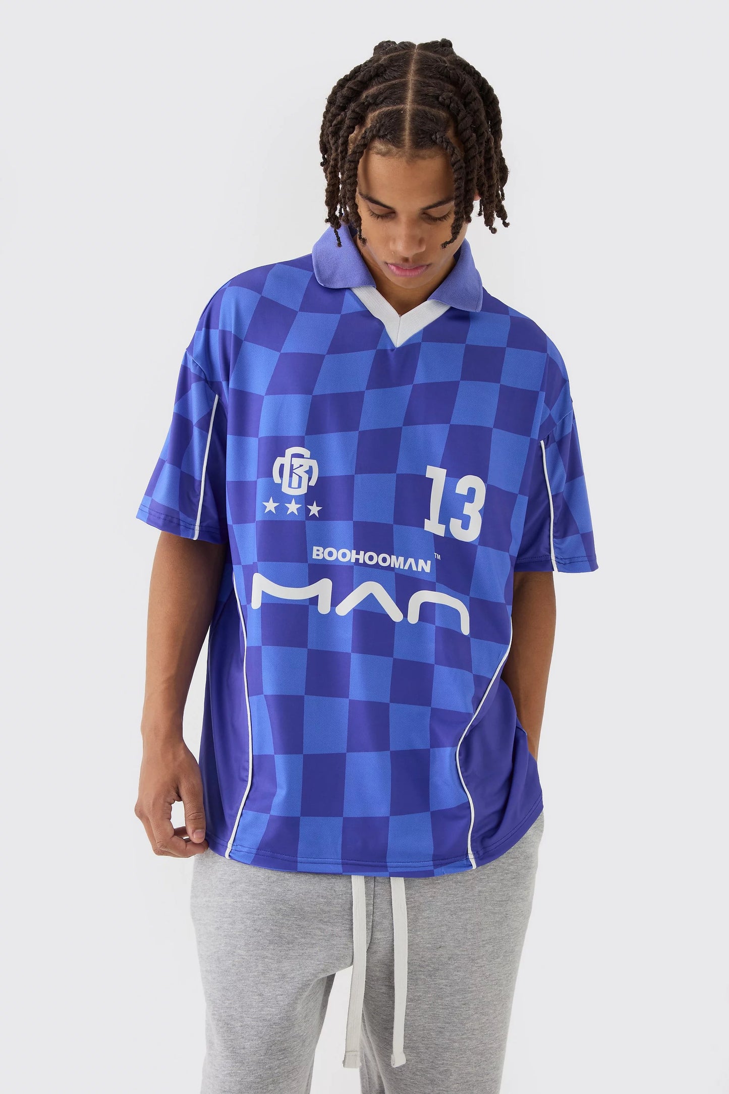 Camiseta Oversize Retro fútbol azul