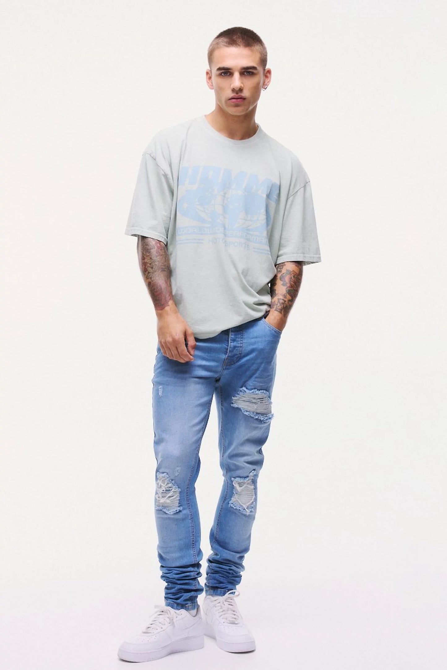 Jean ripped rasgado denim