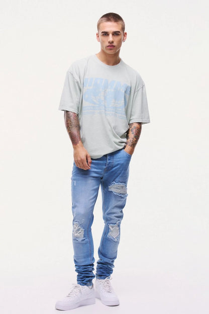 Jean ripped rasgado denim