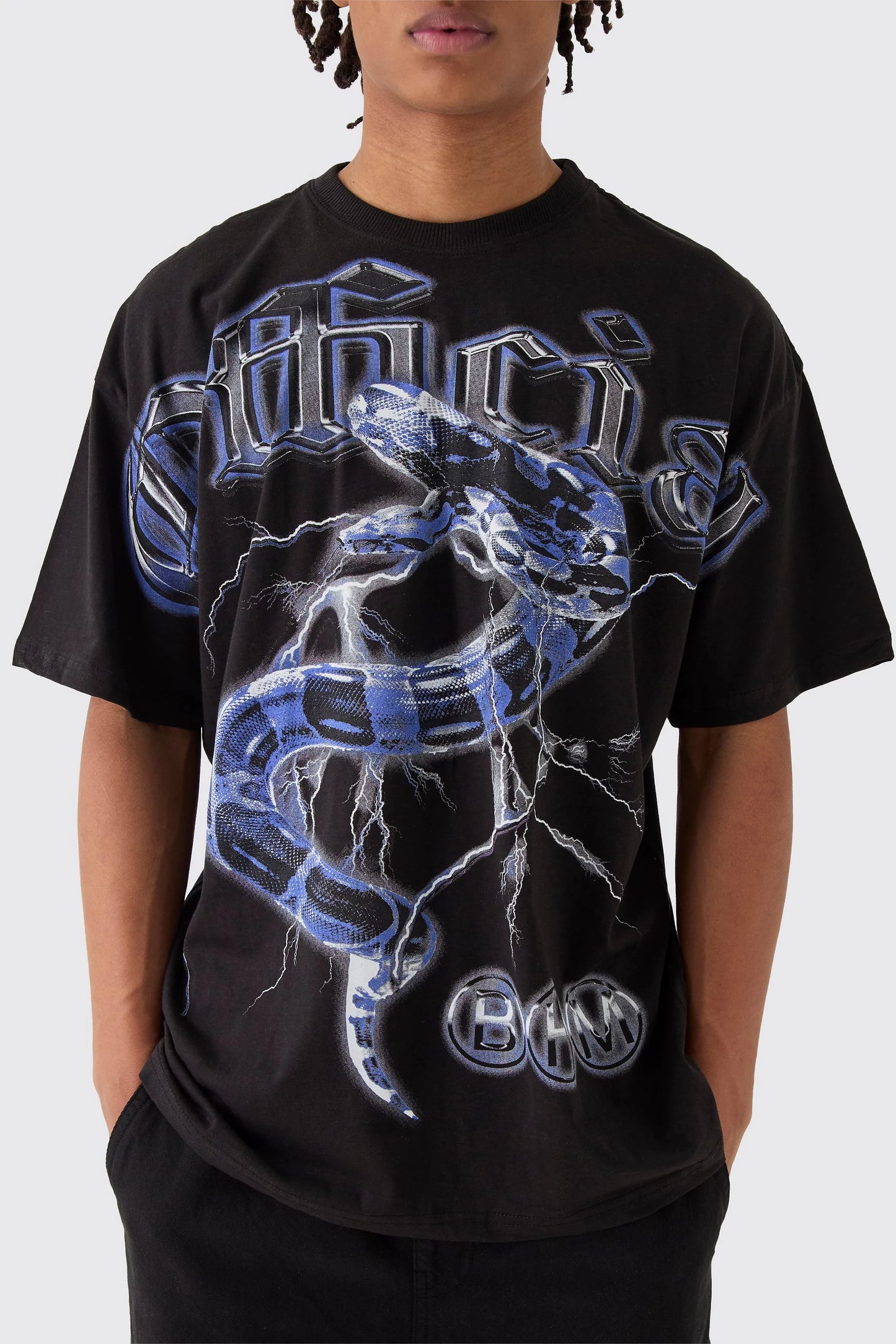 Camiseta Oversize blue snake