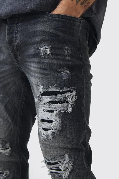 Jean ripped rasgado black