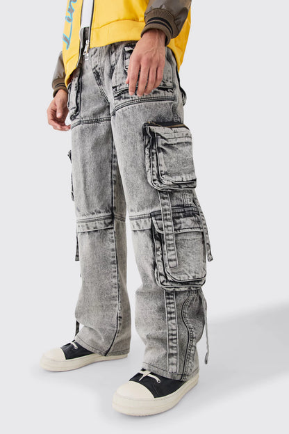 Pantalón Jean baggy multicargo