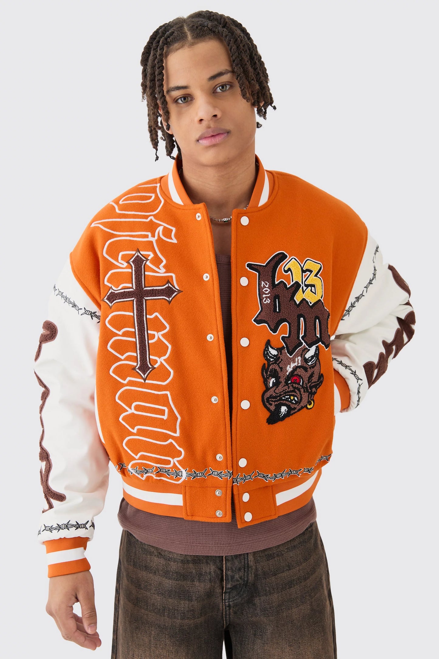 Campera Universitaria DEVIL EDITION Naranja