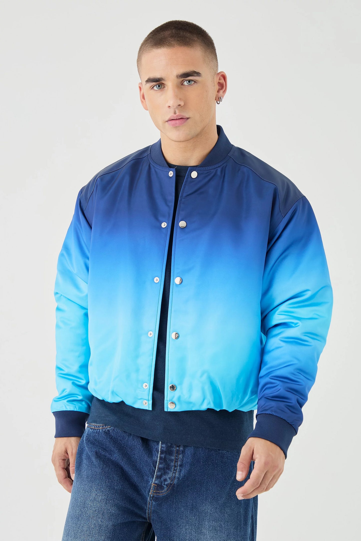 Campera Bomber Blue Degrade