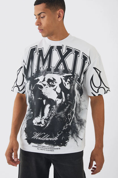 Camiseta Oversize angry dog