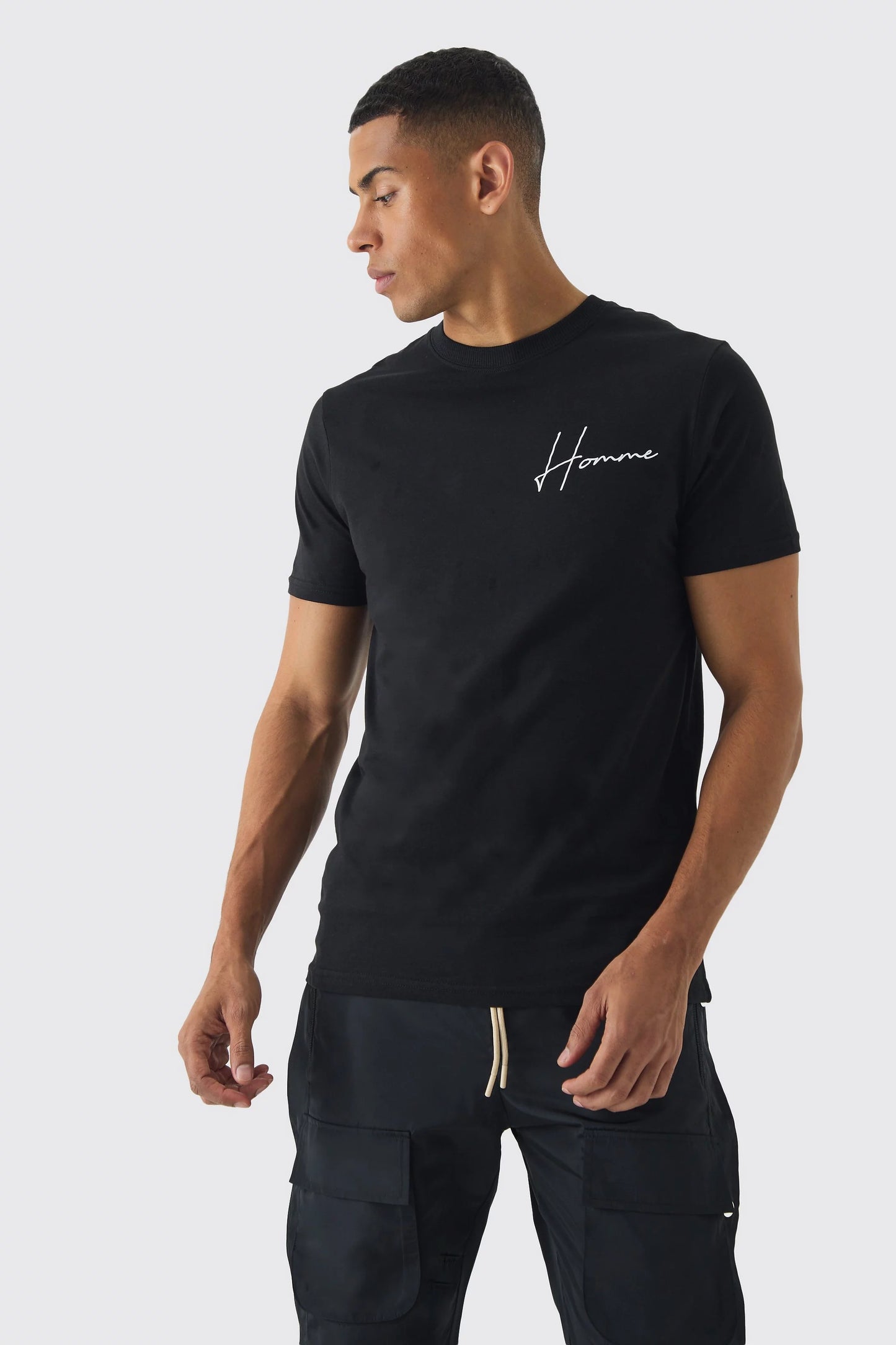 Camiseta basic black + Camiseta homme dove