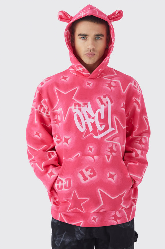 Canguro Y2K Oversized OFCL pink star