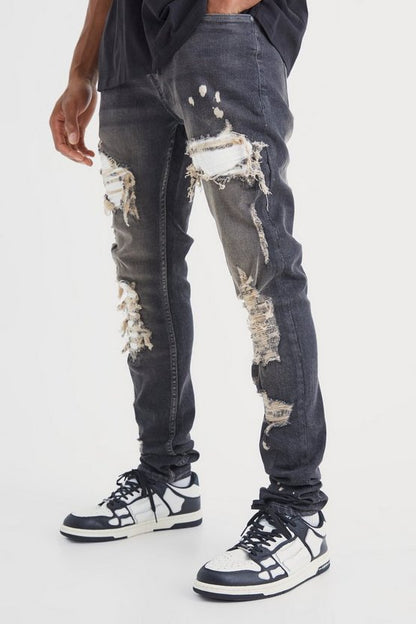 Jean cargo Ripped (Gris)