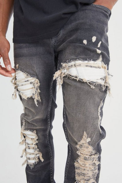 Jean cargo Ripped (Gris)